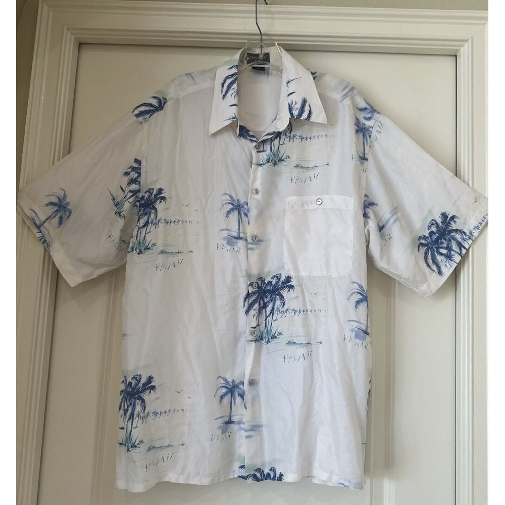 Riscatto Seta Men's Size L Short Sleeve Shirt 100% Silk‎ Hawaiian Camp Travel